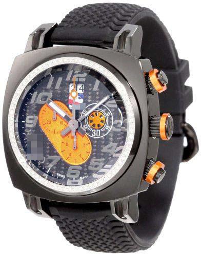 Customised Rubber Watch Bands D221/1-BLK-ORANGE