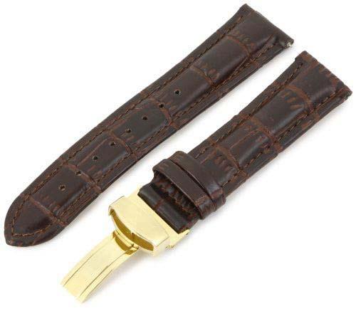 Wholesale Calfskin Watch Bands JB-20MMGLD-BRN