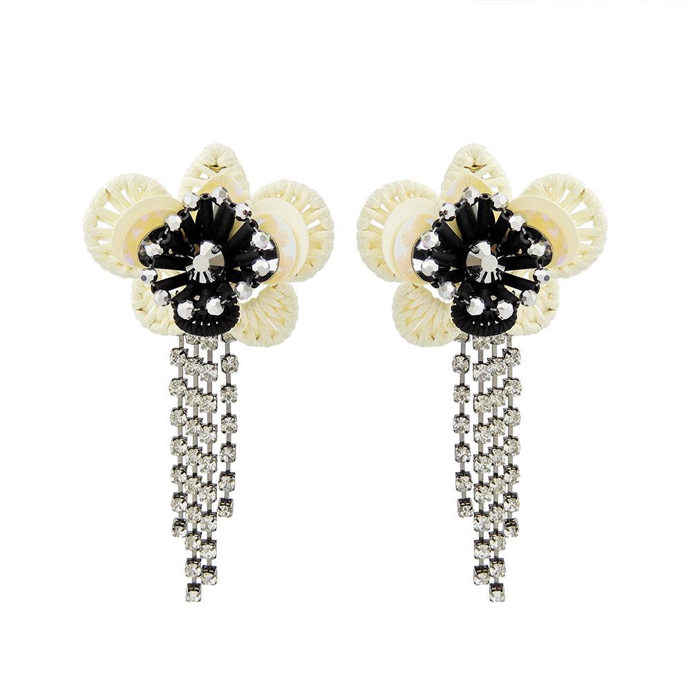 Wholesale Gold Flower Statement Earrings
