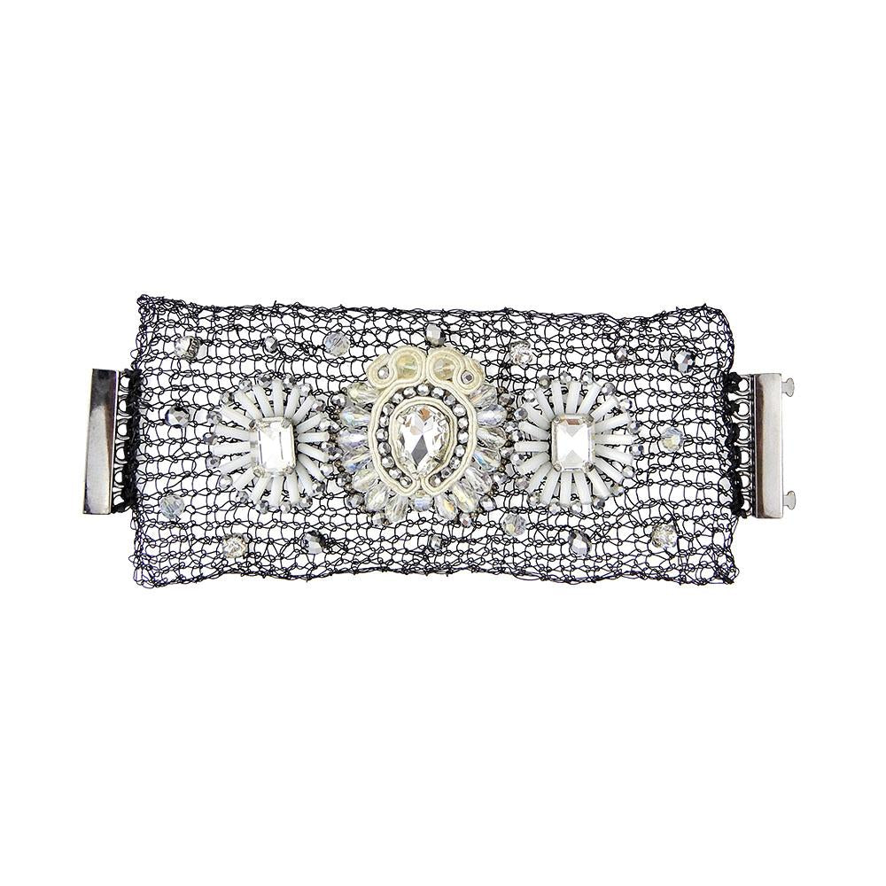 Wholesale Handmade Flower Metal Wire Knitting Bracelet Roaring Twenties Jewelry Custom Bijoux