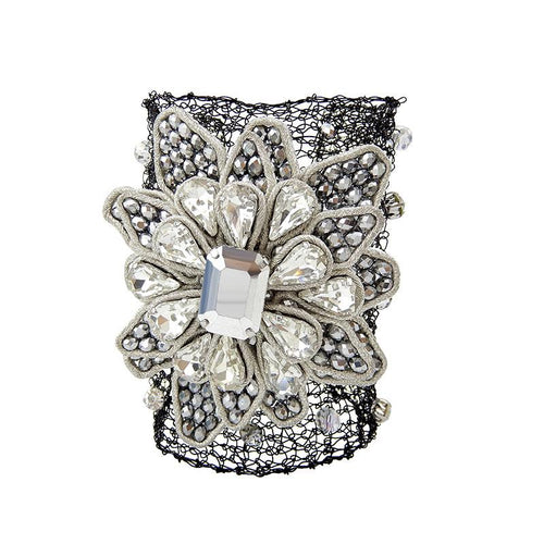 Wholesale Luxury Flower Metal Wire Knitting Handmade Bracelet Roaring 20s Jewelry Custom Bijoux
