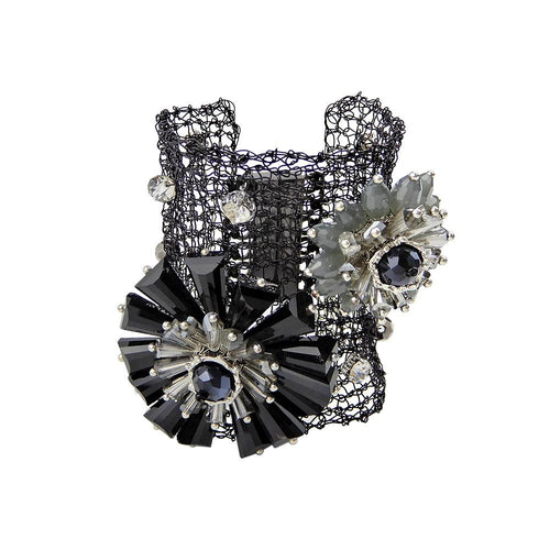 Wholesale Punk Metal Handmade Flower Bracelet Gothic Jewelry Custom Bijoux
