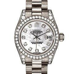 Customized Top Famous Ladies 18k White Gold with Diamonds Automatic Watches 179159