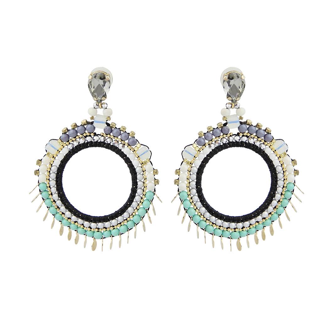 Wholesale Statement Handcrafted Bead Weaving Hoops Earrings Custom Bijoux