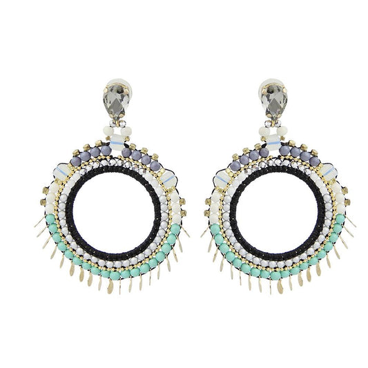 Wholesale Statement Handcrafted Bead Weaving Hoops Earrings Custom Bijoux