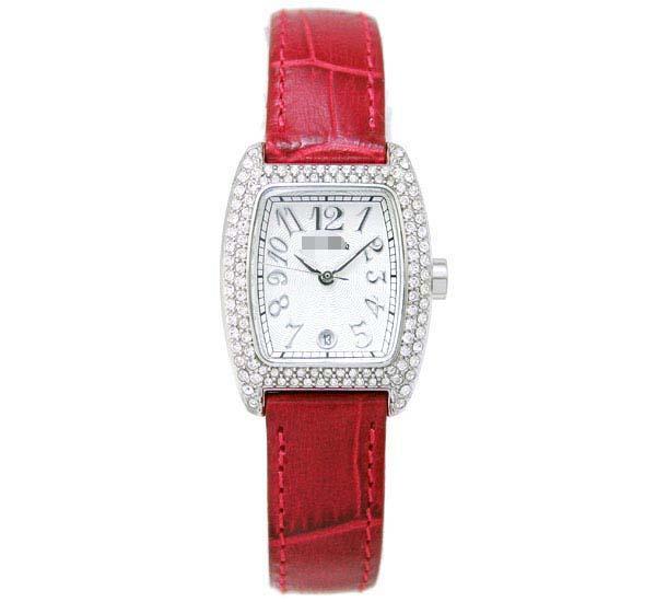 Custom Leather Watch Bands S922ZI-SLV-RED